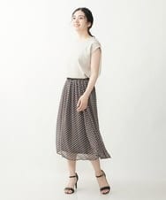 F1FIP27120 MK MICHEL KLEIN(小さいサイズ)(メゾン ドゥ サンク) 【小さいサイズ】異素材使いバックシャンニット/洗える マスタード