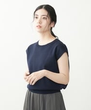 F1FIP27120 MK MICHEL KLEIN(小さいサイズ)(メゾン ドゥ サンク) 【小さいサイズ】異素材使いバックシャンニット/洗える マスタード