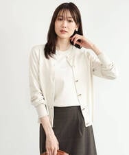 F1FJD20170 MK MICHEL KLEIN(小さいサイズ)(メゾン ドゥ サンク) 【小さいサイズ】[洗える]カラーニットアンサンブル ネイビー