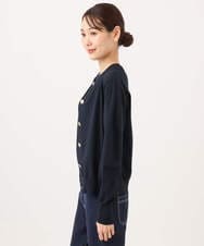 F1FJD20170 MK MICHEL KLEIN(小さいサイズ)(メゾン ドゥ サンク) 【小さいサイズ】[洗える]カラーニットアンサンブル ネイビー