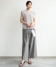 F1FJD22120 MK MICHEL KLEIN(小さいサイズ)(メゾン ドゥ サンク) 【小さいサイズ】[洗える]前後2wayシャギーニットジレ ピンクグレージュ