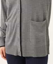 F1FJD30180 MK MICHEL KLEIN(小さいサイズ)(メゾン ドゥ サンク) 【小さいサイズ】[洗える]配色カラーニットアンサンブル グレー