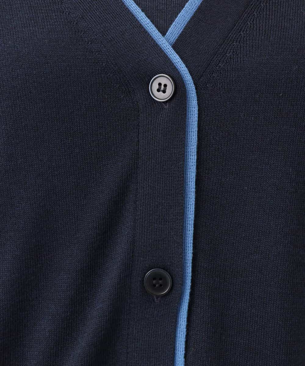 F1FJD30180 MK MICHEL KLEIN(小さいサイズ)(メゾン ドゥ サンク) 【小さいサイズ】[洗える]配色カラーニットアンサンブル グレー