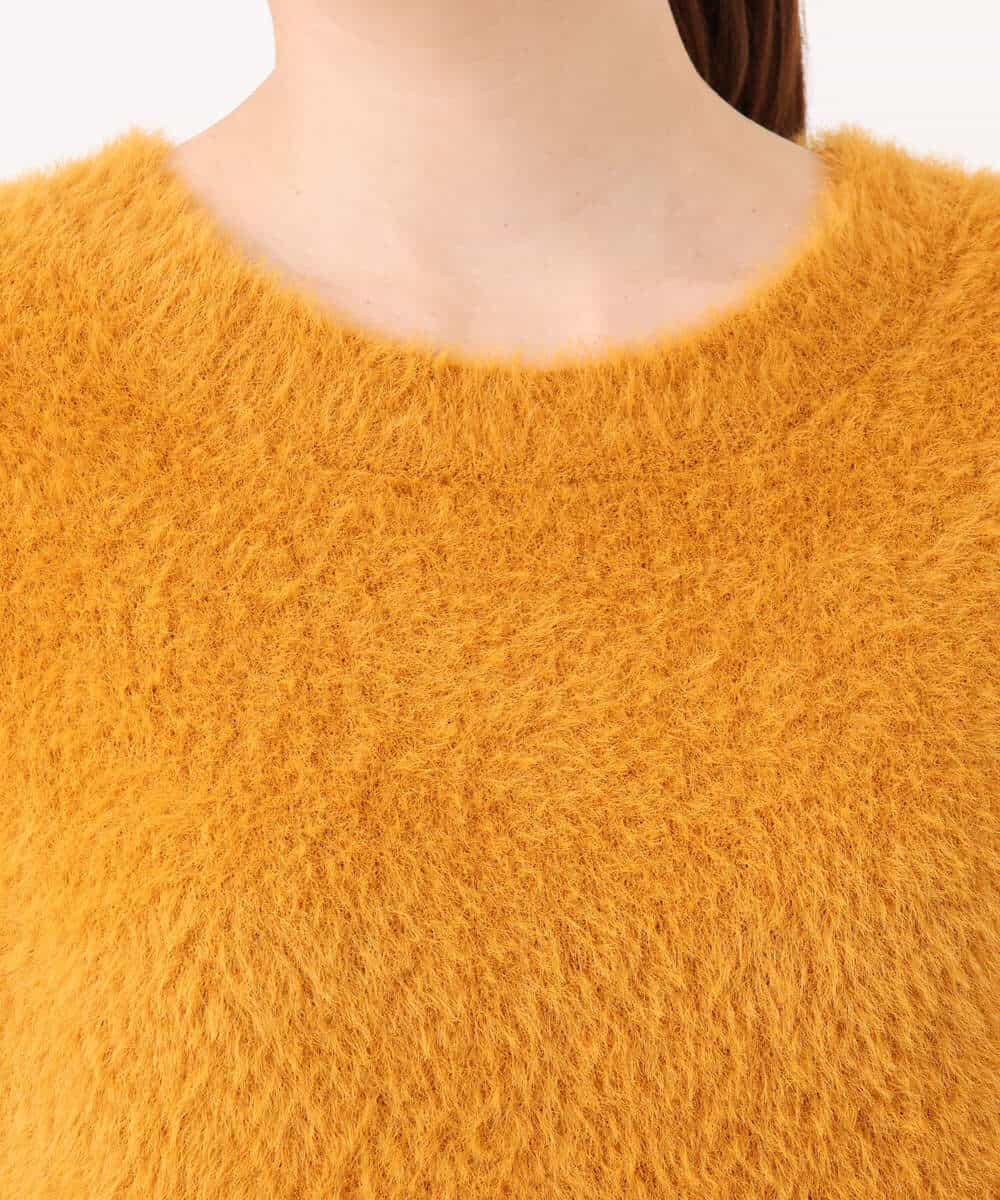 F1FJD32130 MK MICHEL KLEIN(小さいサイズ)(メゾン ドゥ サンク) 【小さいサイズ】[洗える]半袖シャギーニット マスタード