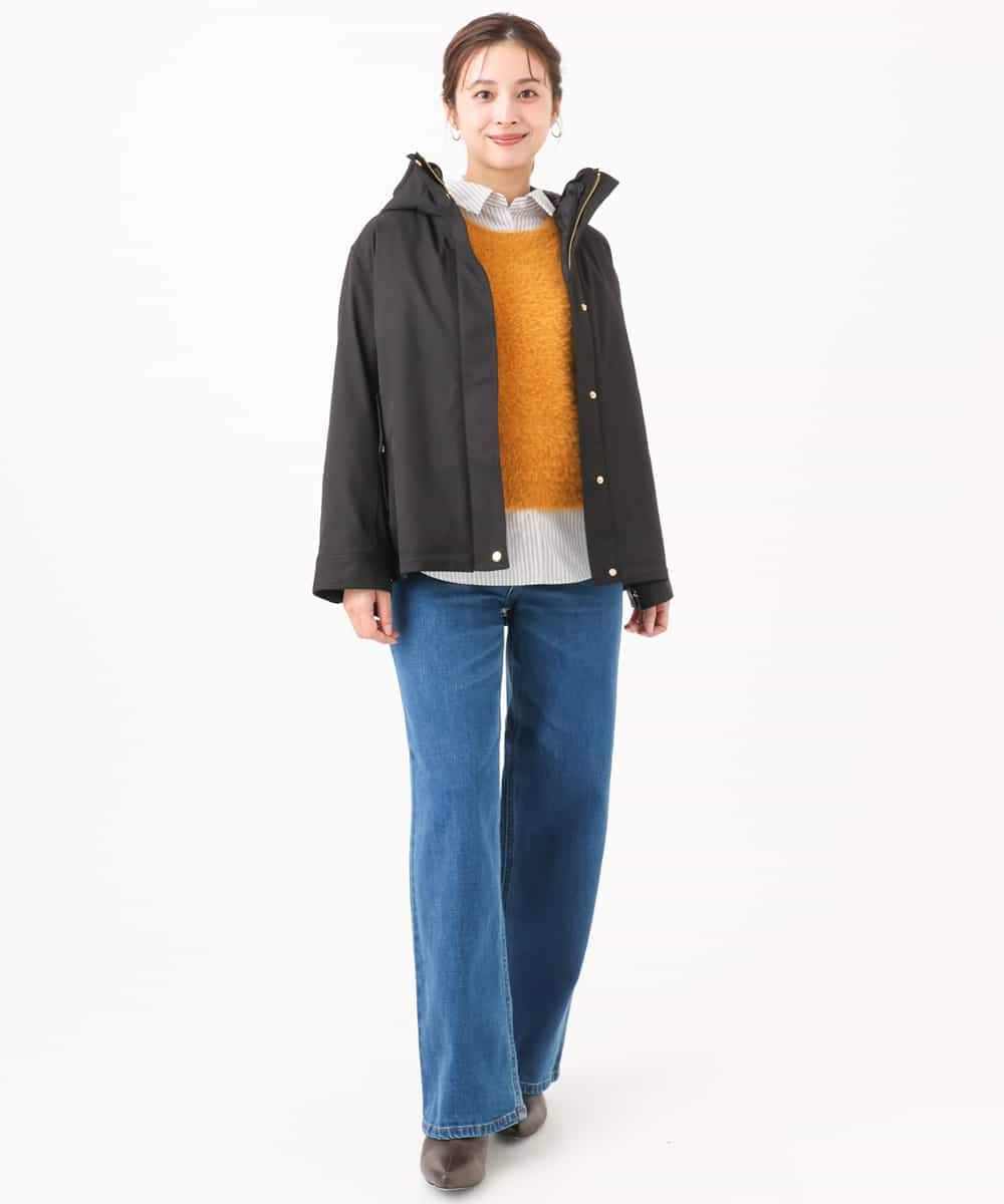 F1FJD32130 MK MICHEL KLEIN(小さいサイズ)(メゾン ドゥ サンク) 【小さいサイズ】[洗える]半袖シャギーニット ブルー