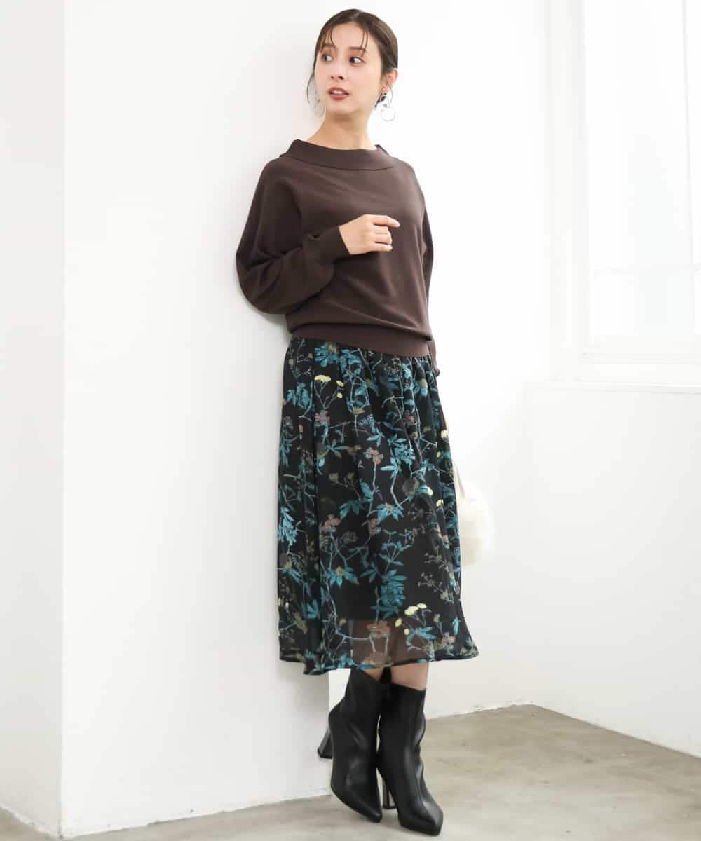 F1FJD34140 MK MICHEL KLEIN(小さいサイズ)(メゾン ドゥ サンク) 【小さいサイズ】[洗える/前後2way]ロールネックカラードルマンニット レッド
