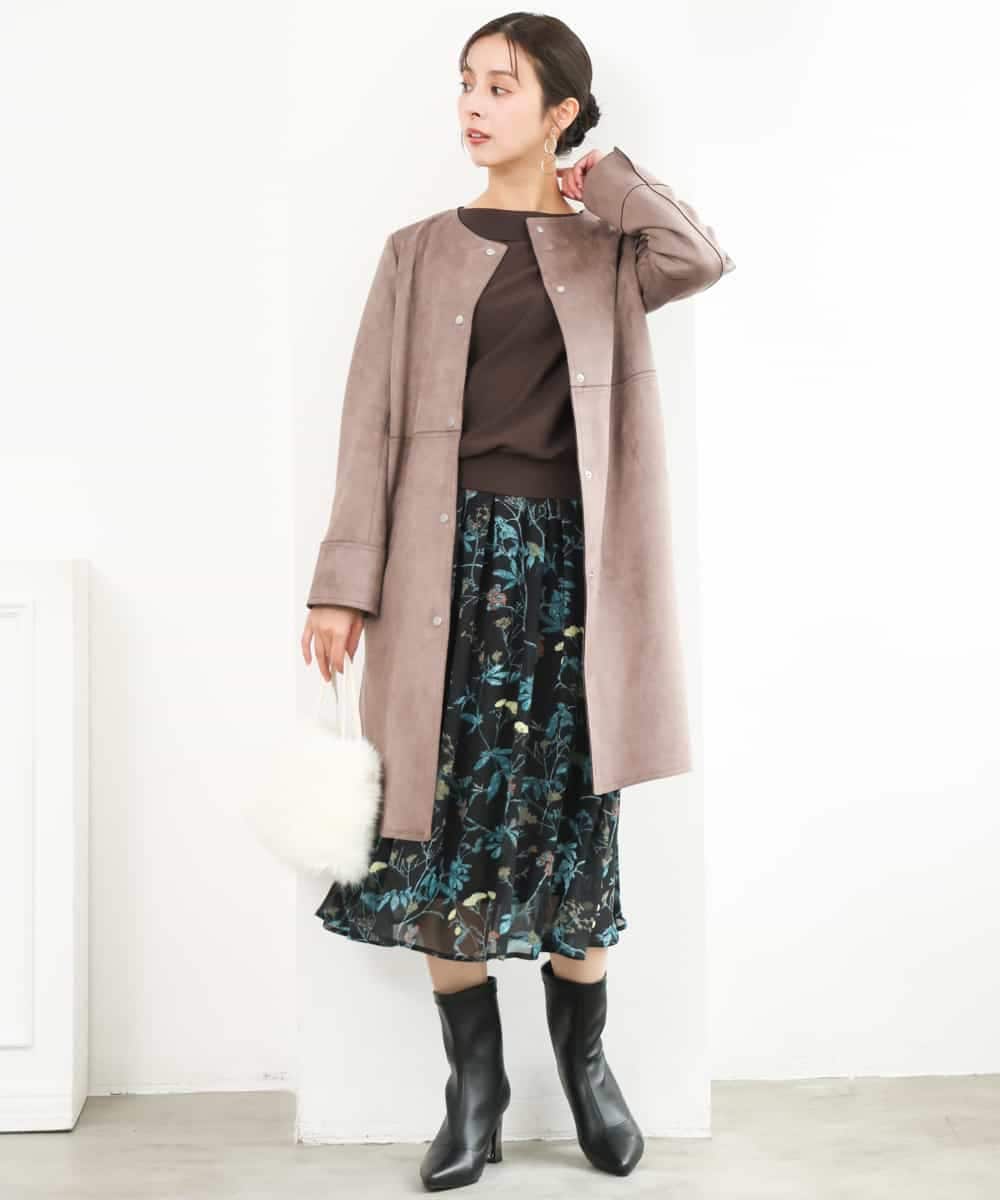 F1FJD34140 MK MICHEL KLEIN(小さいサイズ)(メゾン ドゥ サンク) 【小さいサイズ】[洗える/前後2way]ロールネックカラードルマンニット レッド