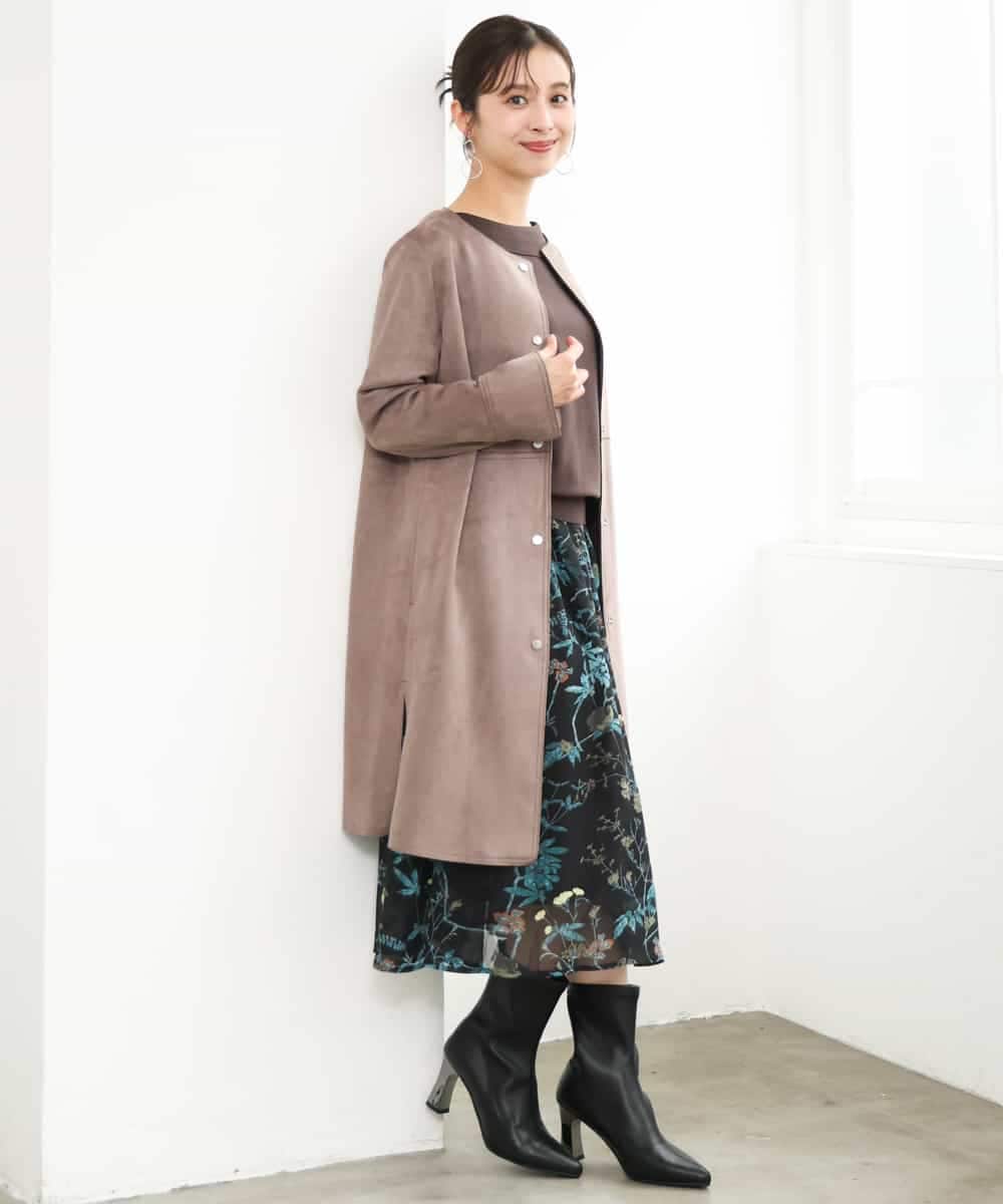 F1FJD34140 MK MICHEL KLEIN(小さいサイズ)(メゾン ドゥ サンク) 【小さいサイズ】[洗える/前後2way]ロールネックカラードルマンニット レッド
