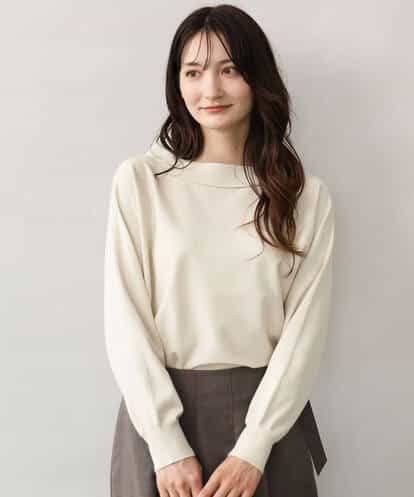 F1FJD34140 MK MICHEL KLEIN(小さいサイズ) 【小さいサイズ】[洗える/前後2way]ロールネックカラードルマンニット
