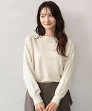 F1FJD34140 MK MICHEL KLEIN(小さいサイズ)(メゾン ドゥ サンク) 【小さいサイズ】[洗える/前後2way]ロールネックカラードルマンニット アイボリー