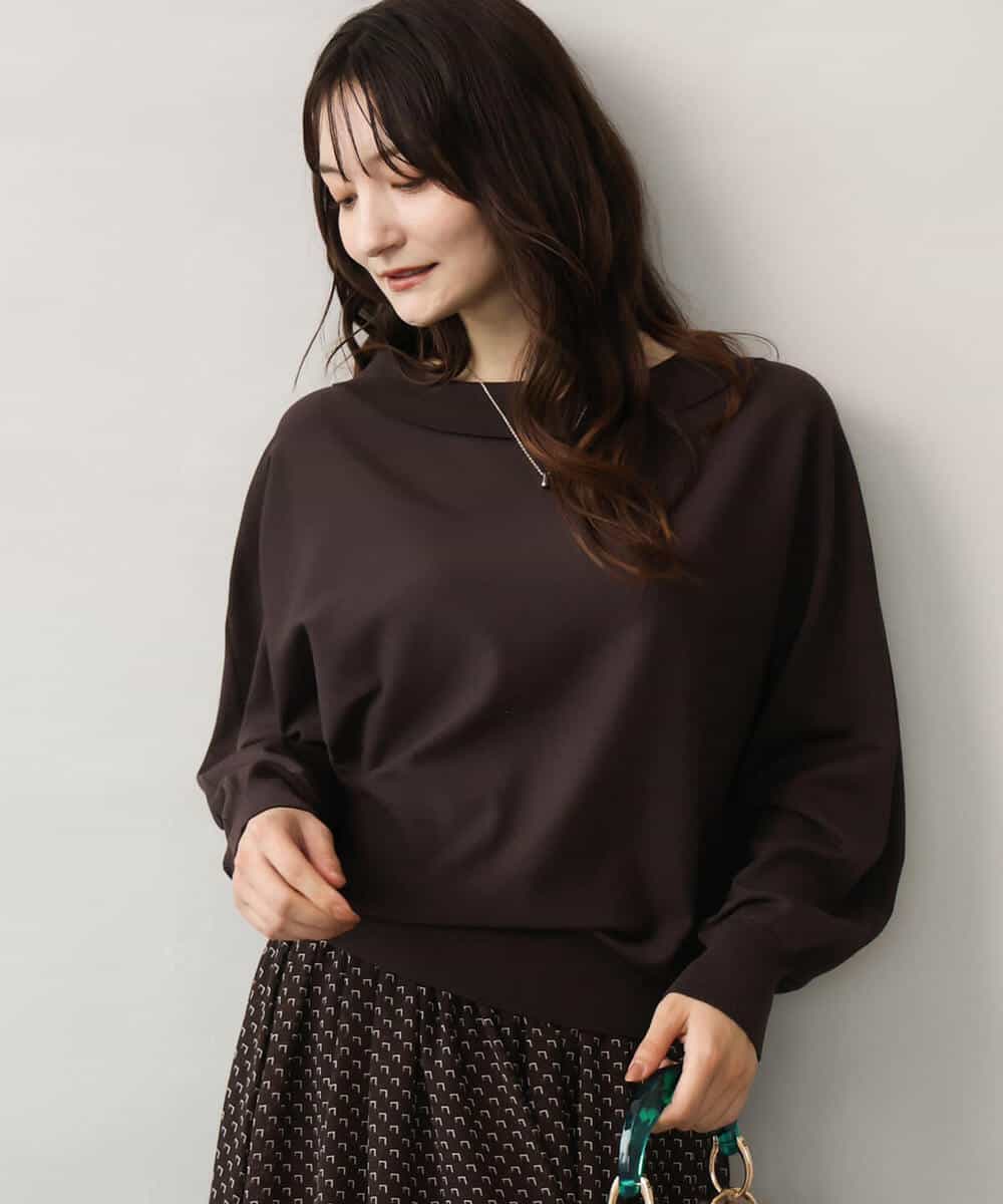 F1FJD34140 MK MICHEL KLEIN(小さいサイズ)(メゾン ドゥ サンク) 【小さいサイズ】[洗える/前後2way]ロールネックカラードルマンニット アイボリー