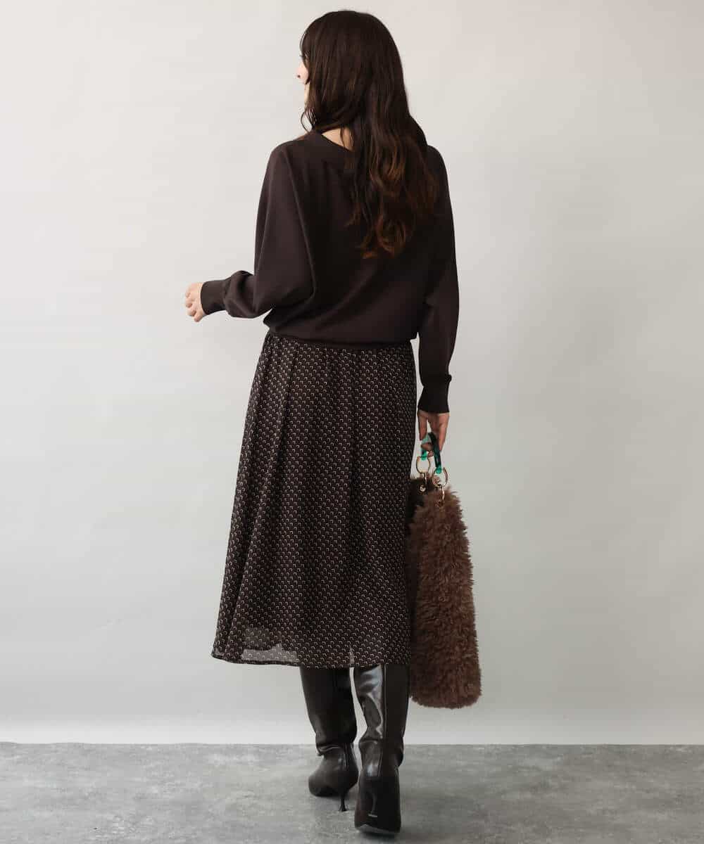 F1FJD34140 MK MICHEL KLEIN(小さいサイズ)(メゾン ドゥ サンク) 【小さいサイズ】[洗える/前後2way]ロールネックカラードルマンニット アイボリー