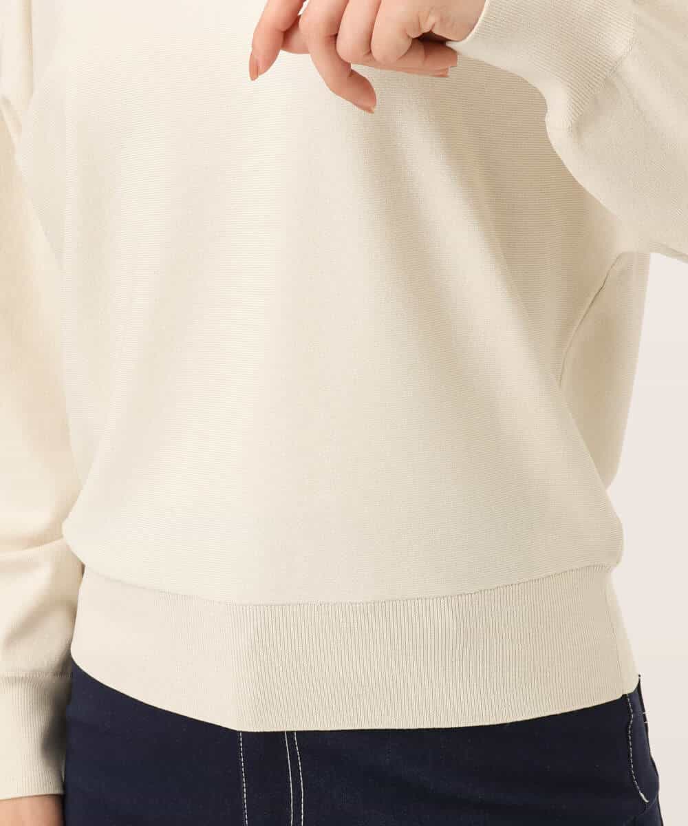 F1FJD34140 MK MICHEL KLEIN(小さいサイズ)(メゾン ドゥ サンク) 【小さいサイズ】[洗える/前後2way]ロールネックカラードルマンニット アイボリー
