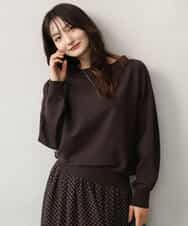 F1FJD34140 MK MICHEL KLEIN(小さいサイズ)(メゾン ドゥ サンク) 【小さいサイズ】[洗える/前後2way]ロールネックカラードルマンニット ブラウン