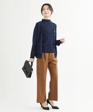 F1FJS03150 MK MICHEL KLEIN(小さいサイズ)(メゾン ドゥ サンク) 【小さいサイズ】カラーニットアンサンブル（パール調釦カーディガン×半袖リブニット）/洗える レッド