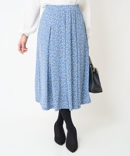 F1HAA07160  【小さいサイズ】スクエア幾何柄フレアースカート/洗える