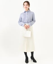 F1HAA52170 MK MICHEL KLEIN(小さいサイズ)(メゾン ドゥ サンク) 【小さいサイズ】ウールライクカーゴスカート/洗える アイボリー