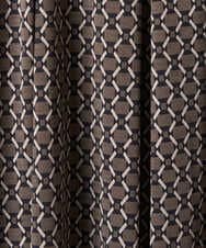 F1HAD03150 MK MICHEL KLEIN(小さいサイズ)(メゾン ドゥ サンク) 【小さいサイズ】スクエア幾何柄フレアースカート/洗濯機で洗える グレイッシュブルー