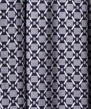 F1HAD03150 MK MICHEL KLEIN(小さいサイズ)(メゾン ドゥ サンク) 【小さいサイズ】スクエア幾何柄フレアースカート/洗濯機で洗える グレイッシュブルー