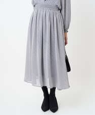 F1HAD04140 MK MICHEL KLEIN(小さいサイズ)(メゾン ドゥ サンク) 【小さいサイズ】チェック柄シフォンスカート/洗濯機で洗える グレー