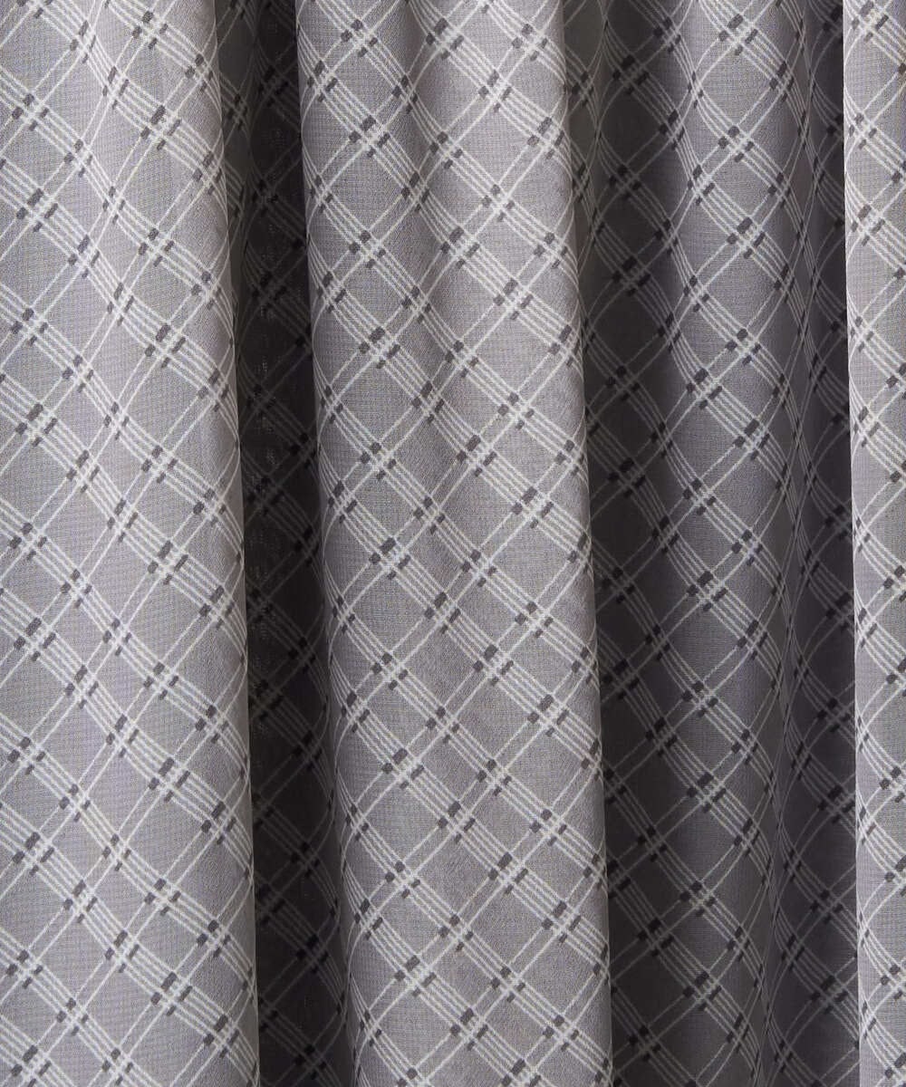 F1HAD04140 MK MICHEL KLEIN(小さいサイズ)(メゾン ドゥ サンク) 【小さいサイズ】チェック柄シフォンスカート/洗濯機で洗える ブラック