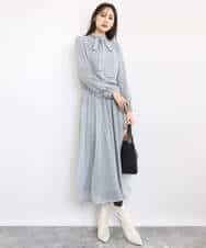 F1HAD04140 MK MICHEL KLEIN(小さいサイズ)(メゾン ドゥ サンク) 【小さいサイズ】チェック柄シフォンスカート/洗濯機で洗える ブラック
