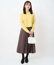 F1HAD38170 MK MICHEL KLEIN(小さいサイズ)(メゾン ドゥ サンク) 【小さいサイズ】レザー調ランダムプリーツスカート/洗える モカ