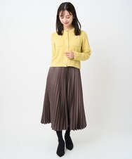 F1HAD38170 MK MICHEL KLEIN(小さいサイズ)(メゾン ドゥ サンク) 【小さいサイズ】レザー調ランダムプリーツスカート/洗える モカ