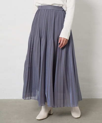 F1HAD44160 MK MICHEL KLEIN(小さいサイズ) 【小さいサイズ】ブライトシアープリーツスカート/洗える