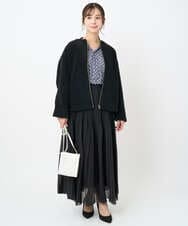 F1HAD44160 MK MICHEL KLEIN(小さいサイズ)(メゾン ドゥ サンク) 【小さいサイズ】ブライトシアープリーツスカート/洗える ブルー