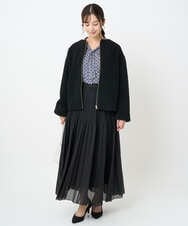 F1HAD44160 MK MICHEL KLEIN(小さいサイズ)(メゾン ドゥ サンク) 【小さいサイズ】ブライトシアープリーツスカート/洗える ブルー