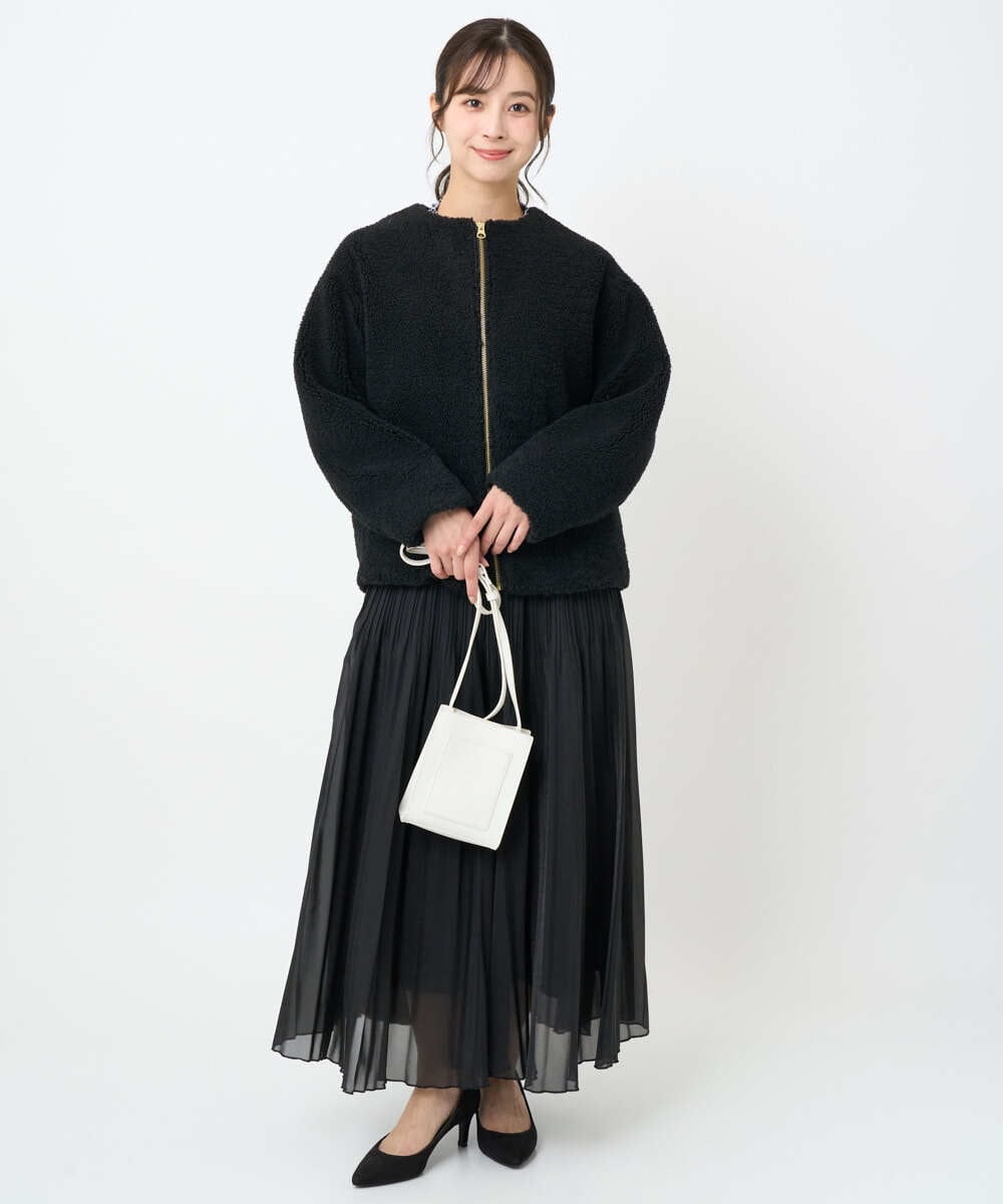 F1HAD44160 MK MICHEL KLEIN(小さいサイズ)(メゾン ドゥ サンク) 【小さいサイズ】ブライトシアープリーツスカート/洗える ブルー