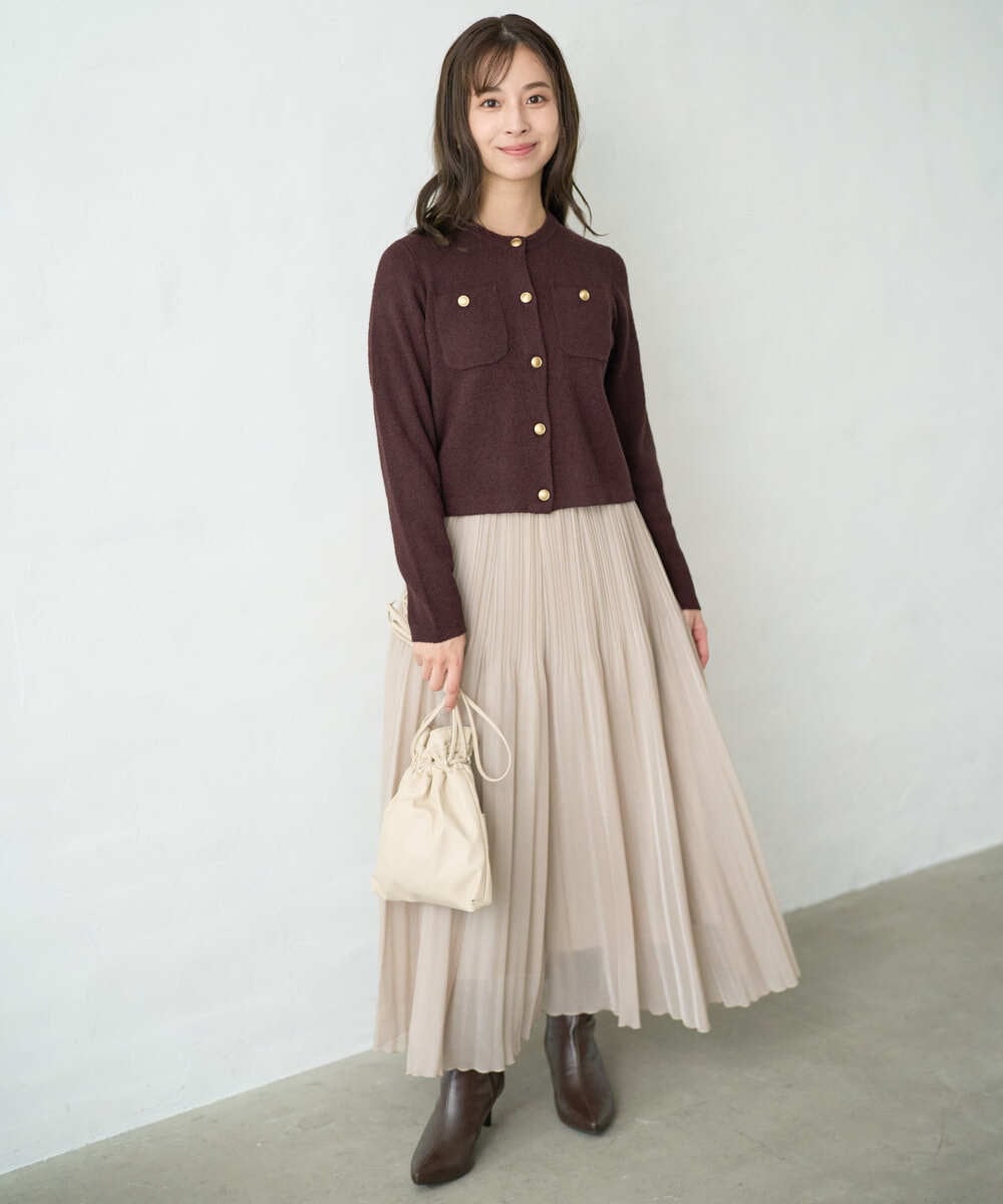 F1HAD44160 MK MICHEL KLEIN(小さいサイズ)(メゾン ドゥ サンク) 【小さいサイズ】ブライトシアープリーツスカート/洗える ブルー