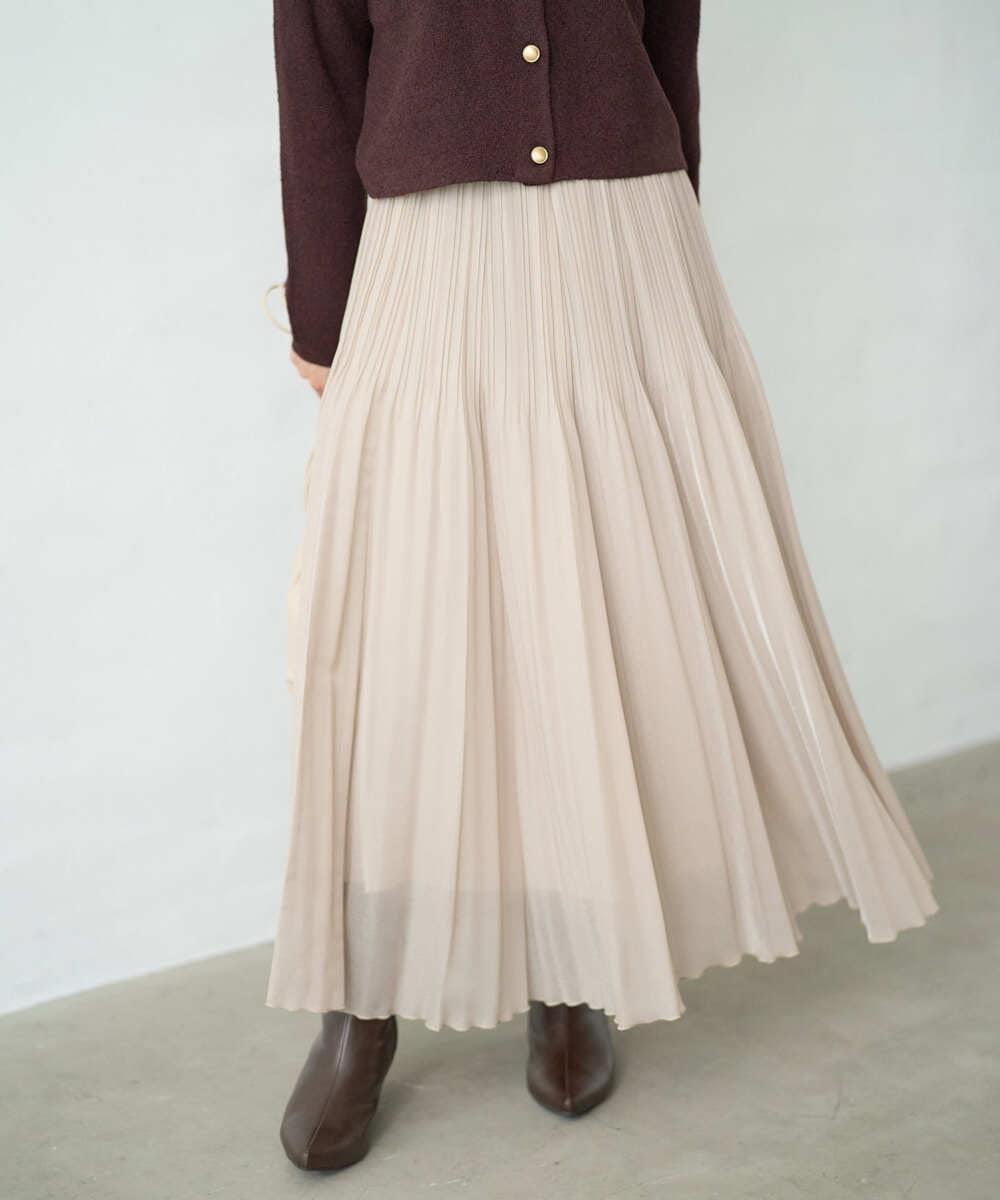 F1HAD44160 MK MICHEL KLEIN(小さいサイズ)(メゾン ドゥ サンク) 【小さいサイズ】ブライトシアープリーツスカート/洗える ブルー