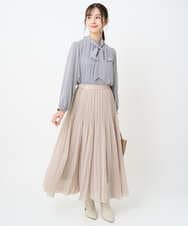 F1HAD44160 MK MICHEL KLEIN(小さいサイズ)(メゾン ドゥ サンク) 【小さいサイズ】ブライトシアープリーツスカート/洗える ブルー