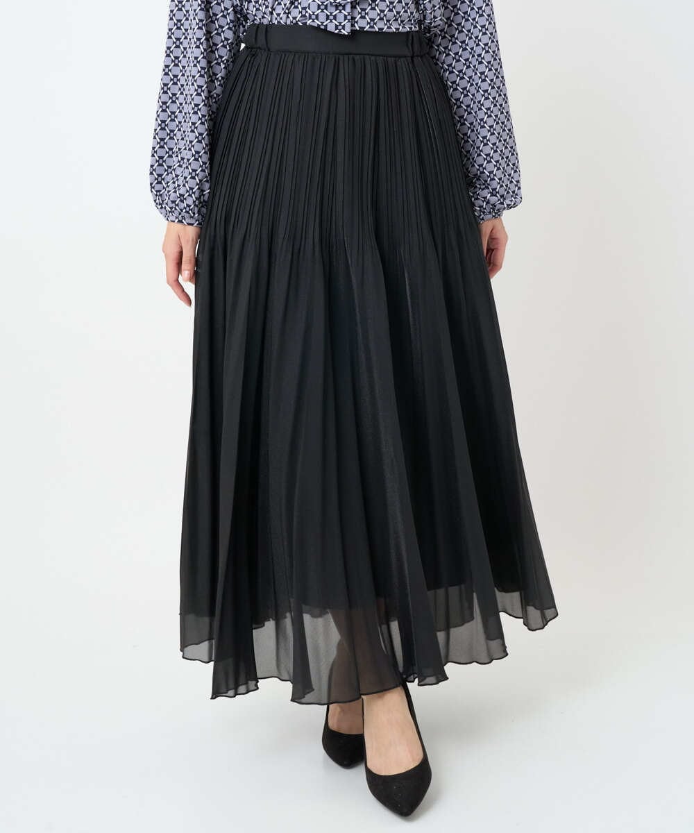 F1HAD44160 MK MICHEL KLEIN(小さいサイズ)(メゾン ドゥ サンク) 【小さいサイズ】ブライトシアープリーツスカート/洗える ブルー