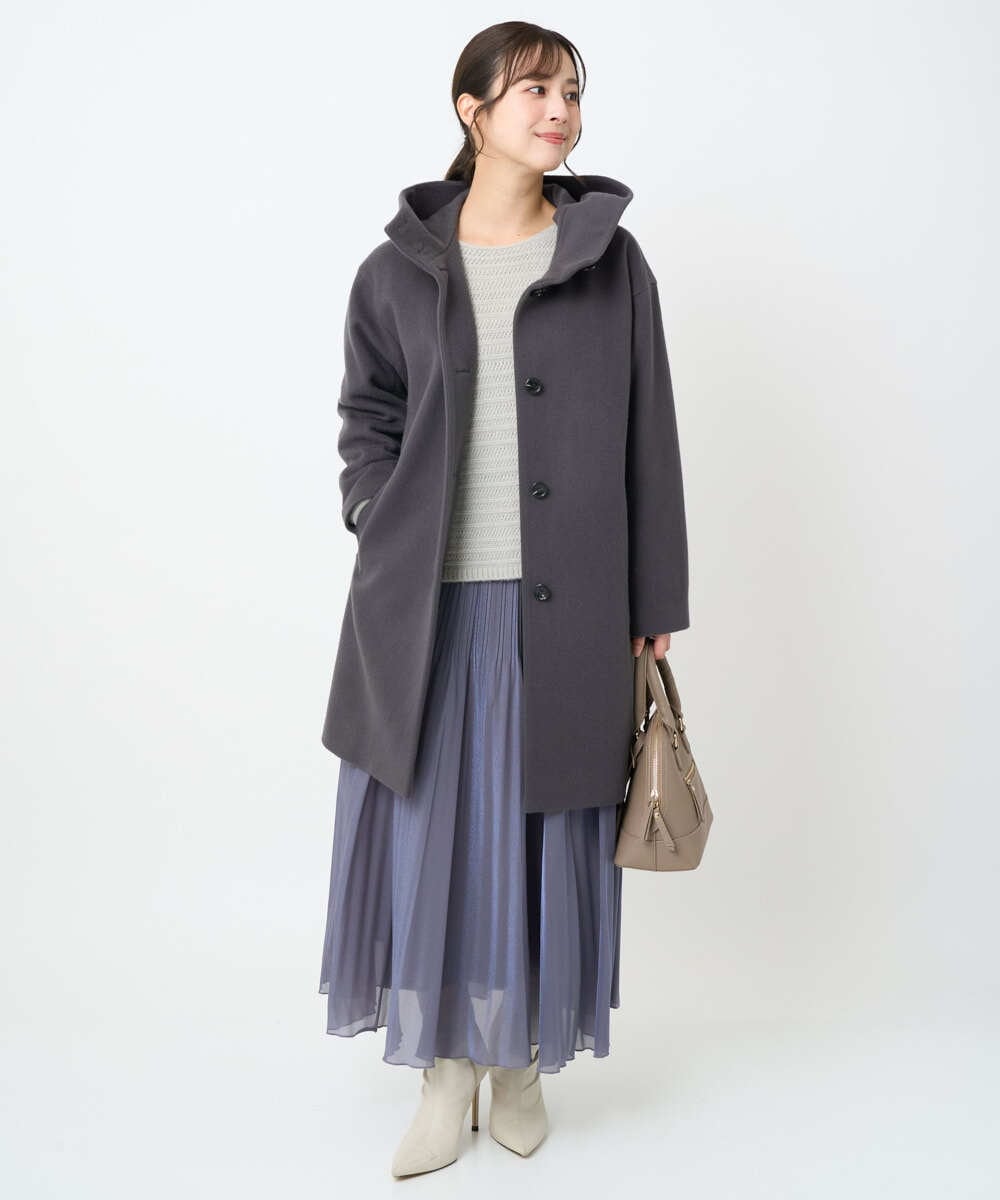 F1HAD44160 MK MICHEL KLEIN(小さいサイズ)(メゾン ドゥ サンク) 【小さいサイズ】ブライトシアープリーツスカート/洗える ブルー