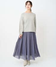 F1HAD44160 MK MICHEL KLEIN(小さいサイズ)(メゾン ドゥ サンク) 【小さいサイズ】ブライトシアープリーツスカート/洗える ブルー