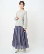 F1HAD44160 MK MICHEL KLEIN(小さいサイズ)(メゾン ドゥ サンク) 【小さいサイズ】ブライトシアープリーツスカート/洗える ブルー