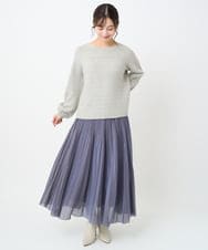 F1HAD44160 MK MICHEL KLEIN(小さいサイズ)(メゾン ドゥ サンク) 【小さいサイズ】ブライトシアープリーツスカート/洗える ブルー