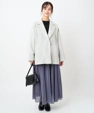 F1HAD44160 MK MICHEL KLEIN(小さいサイズ)(メゾン ドゥ サンク) 【小さいサイズ】ブライトシアープリーツスカート/洗える ブルー