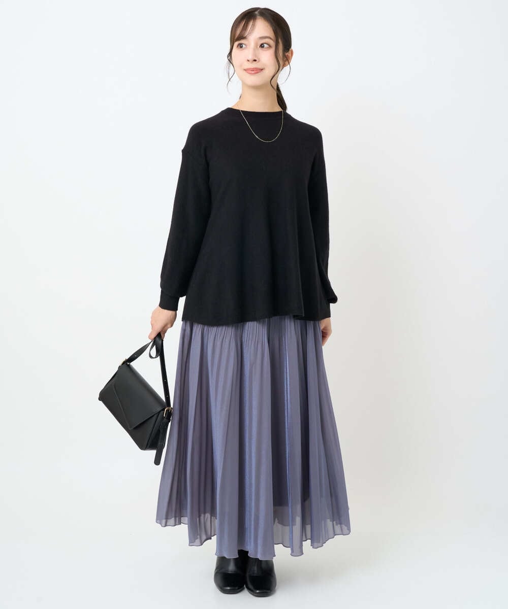 F1HAD44160 MK MICHEL KLEIN(小さいサイズ)(メゾン ドゥ サンク) 【小さいサイズ】ブライトシアープリーツスカート/洗える ブルー