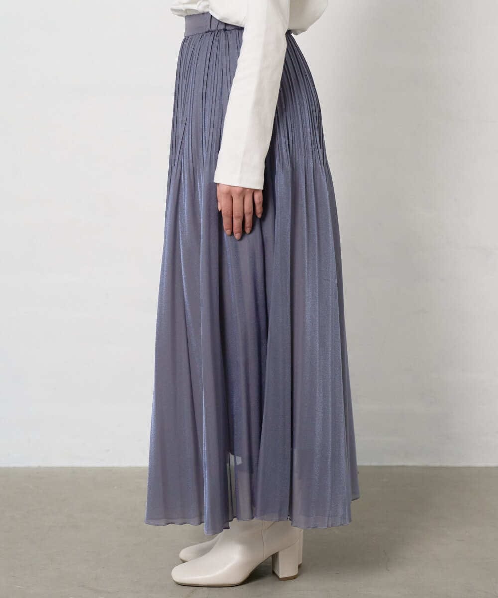 F1HAD44160 MK MICHEL KLEIN(小さいサイズ)(メゾン ドゥ サンク) 【小さいサイズ】ブライトシアープリーツスカート/洗える ブルー