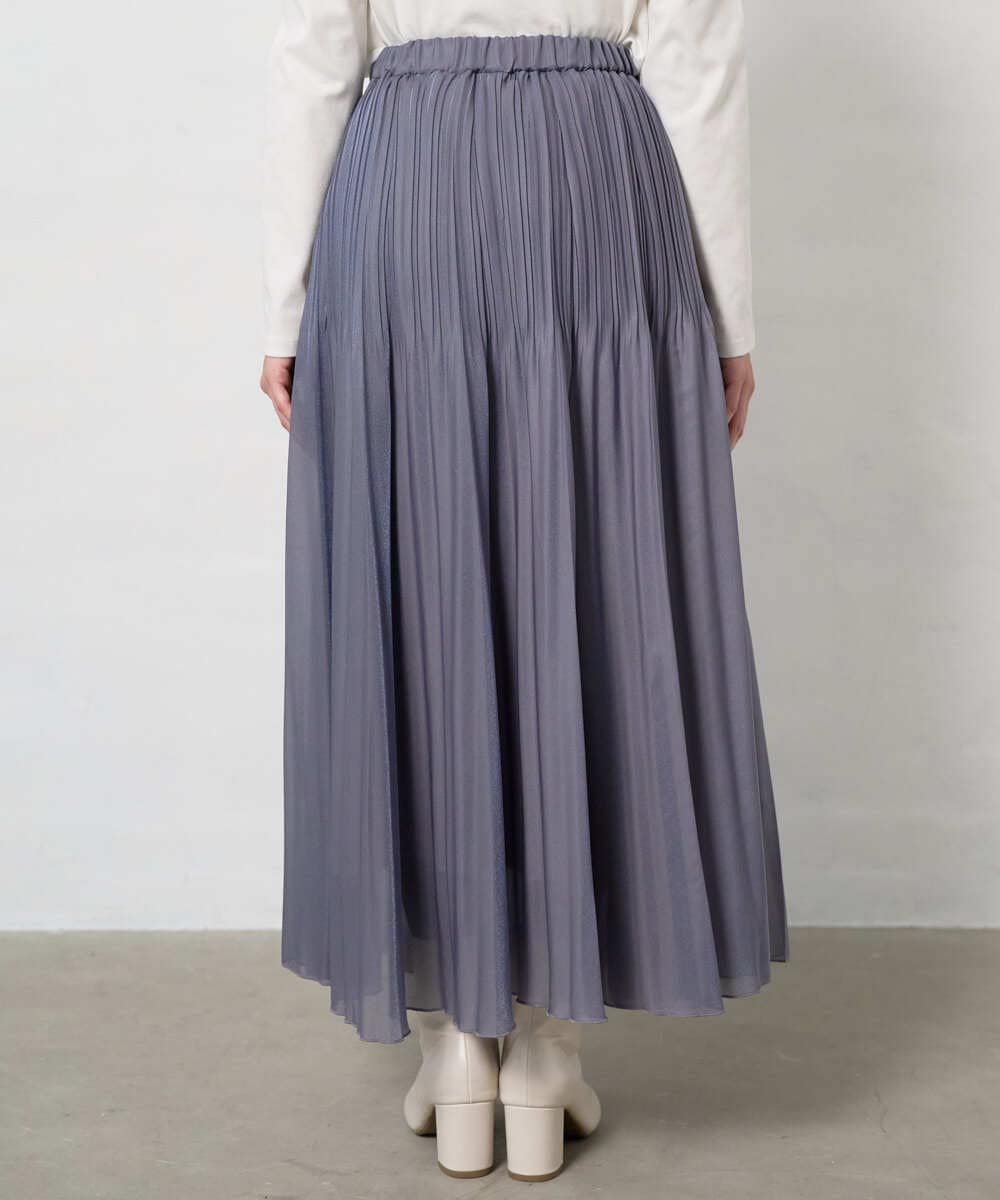 F1HAD44160 MK MICHEL KLEIN(小さいサイズ)(メゾン ドゥ サンク) 【小さいサイズ】ブライトシアープリーツスカート/洗える ブルー