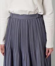 F1HAD44160 MK MICHEL KLEIN(小さいサイズ)(メゾン ドゥ サンク) 【小さいサイズ】ブライトシアープリーツスカート/洗える ブルー