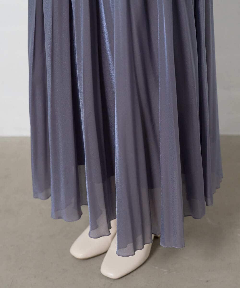 F1HAD44160 MK MICHEL KLEIN(小さいサイズ)(メゾン ドゥ サンク) 【小さいサイズ】ブライトシアープリーツスカート/洗える ブルー