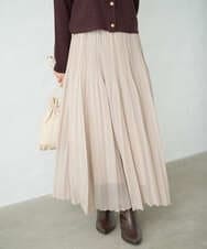 F1HAD44160 MK MICHEL KLEIN(小さいサイズ)(メゾン ドゥ サンク) 【小さいサイズ】ブライトシアープリーツスカート/洗える ベージュ