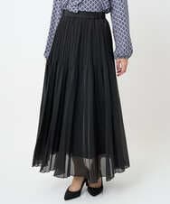 F1HAD44160 MK MICHEL KLEIN(小さいサイズ)(メゾン ドゥ サンク) 【小さいサイズ】ブライトシアープリーツスカート/洗える ブラック