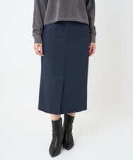 F1HAD45160 MK MICHEL KLEIN(小さいサイズ)(メゾン ドゥ サンク) 【小さいサイズ】ガンクラブチェック柄ナロースカート/洗える ネイビー