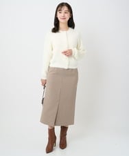 F1HAD45160 MK MICHEL KLEIN(小さいサイズ)(メゾン ドゥ サンク) 【小さいサイズ】ガンクラブチェック柄ナロースカート/洗える ベージュ